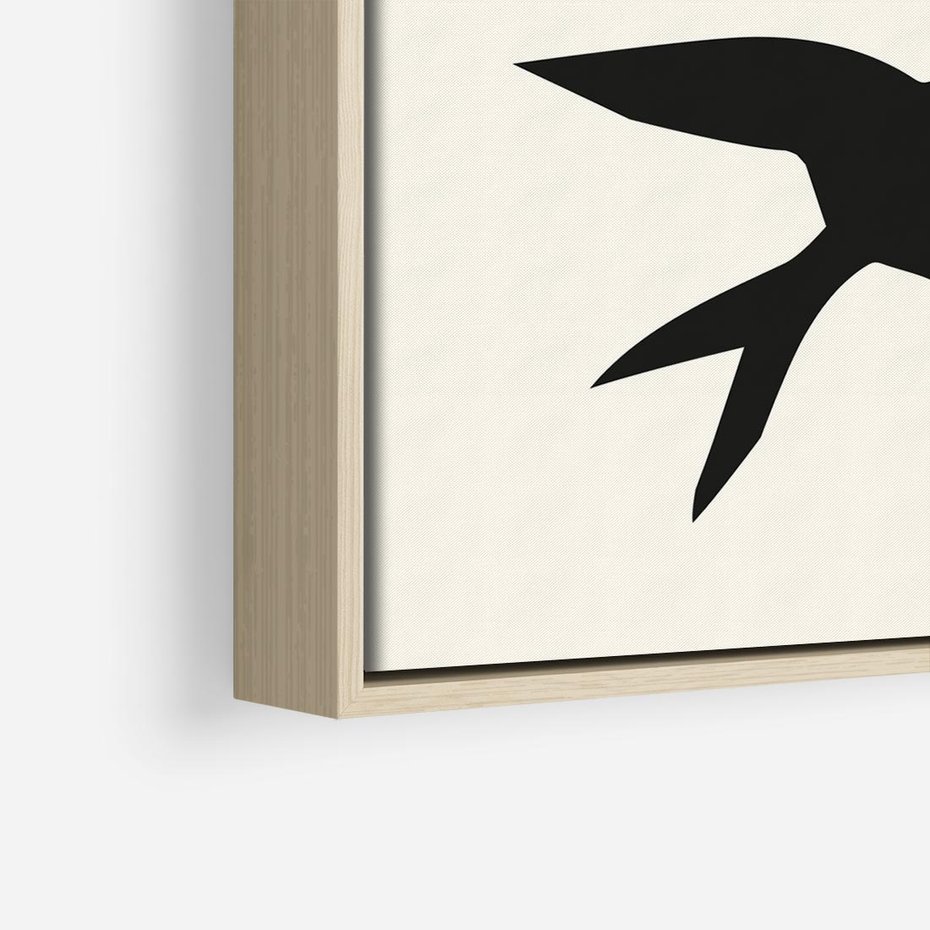 Obraz w ramie 80x80 - Kreatywne Echa - jaskółki, minimalizm - rama drewno
