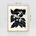 Plakat w ramie 40x50 - Ruchome szkicowe odbicia - czarno biała grafika, roślinność - rama drewno