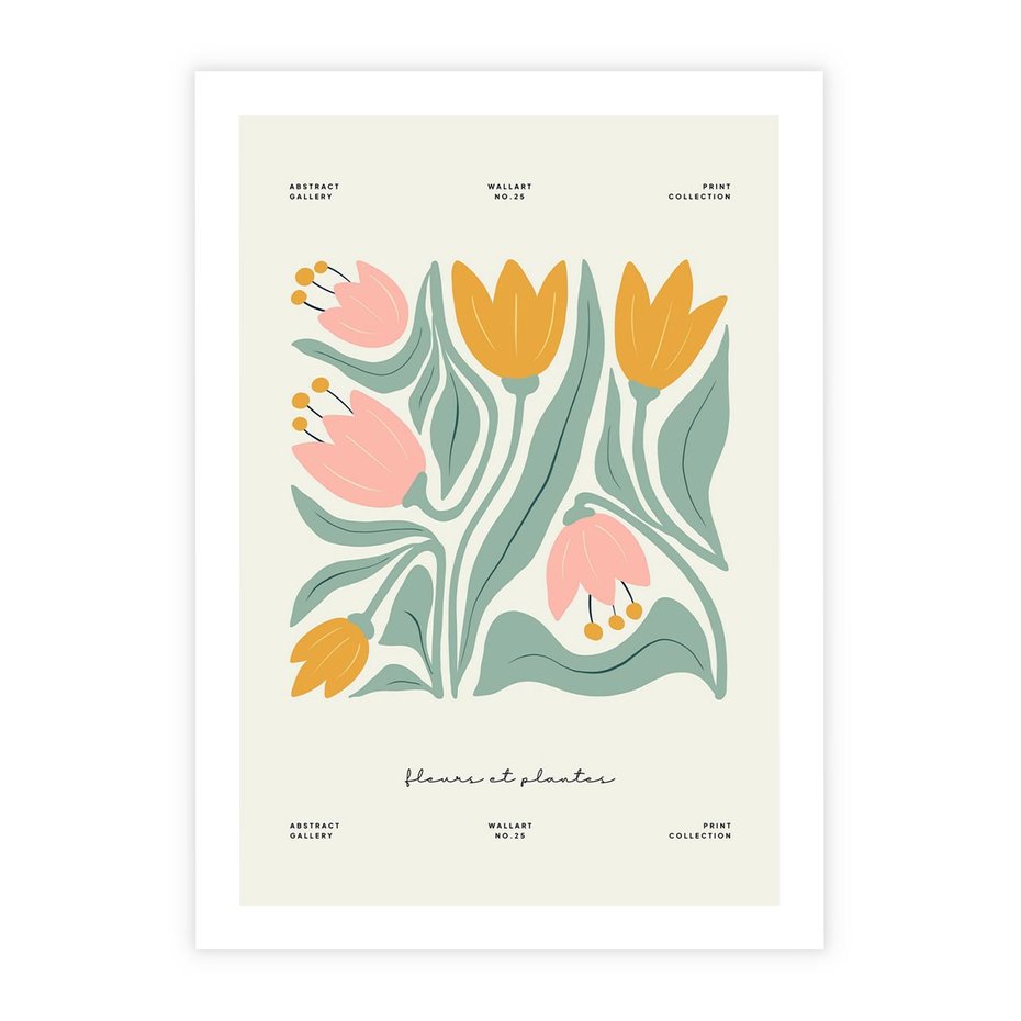 Plakat bez ramy 40x50 - Tajemnicza Aura - kwiaty, nowoczesna abstrakcja