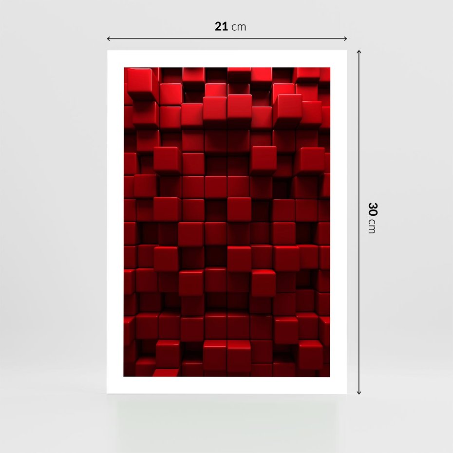 Plakat bez ramy 21x30 - Geometryczne 3D: wizja przestrzeni - geometryczne, 3D