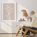 Plakat w ramie 40x50 - Harmonijne Mini Boho - minimalistyczny delikatny obraz, beżowe odcienie - rama biała