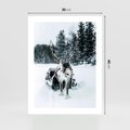Plakat bez ramy 30x40 - Świąteczna Przygoda - renifer, śnieg