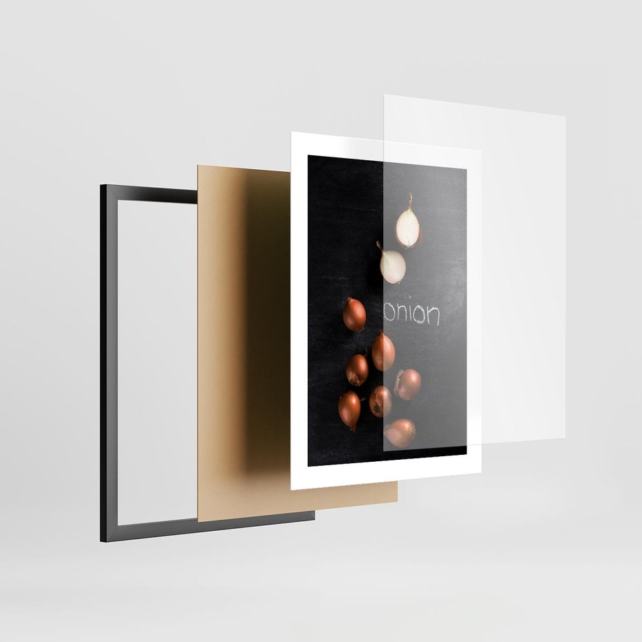 Plakat w ramie 30x40 - Aromatyczne Inspiracje - cebula, kuchnia - rama czarna