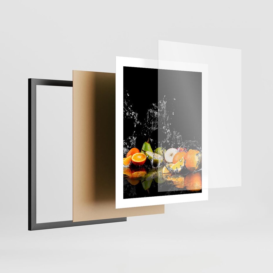 Plakat w ramie 40x50 - Owoce w Restauracji - owoce, kuchnia - rama czarna