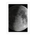 Plakat bez ramy 40x50 - Kontrastowy księżyc w czerni i bieli - księżyc, czarno