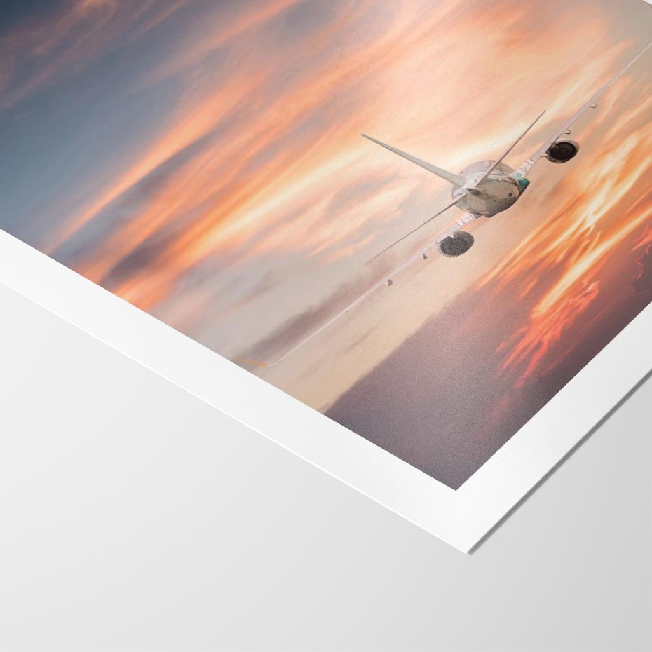 Plakat bez ramy 30x40 - Podróż w Kierunku Słońca - samolot, samolot w powietrzu