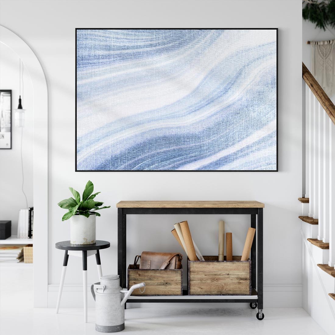 Obraz w ramie 100x70 - Abstrakcyjna akwarela - abstrakcja, akwarela - rama czarna