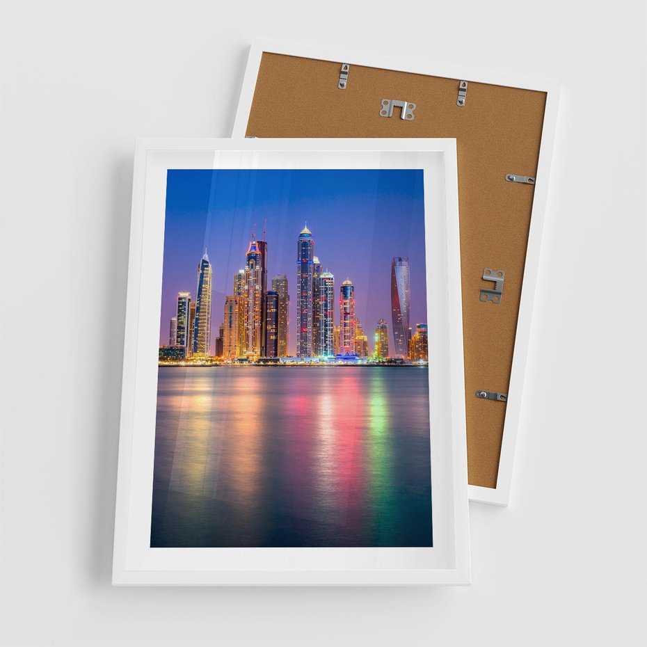 Plakat w ramie 50x70 - Nowy Jork: pulsujące miasto - Nowy Jork, miasto - rama biała