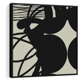 Obraz w ramie 50x50 - Modernistyczne Refleksje - abstrakcja, mroczny klimat - rama czarna