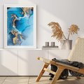 Plakat bez ramy 30x40 - Elegancja i Wyrafinowanie - marmur, złoto