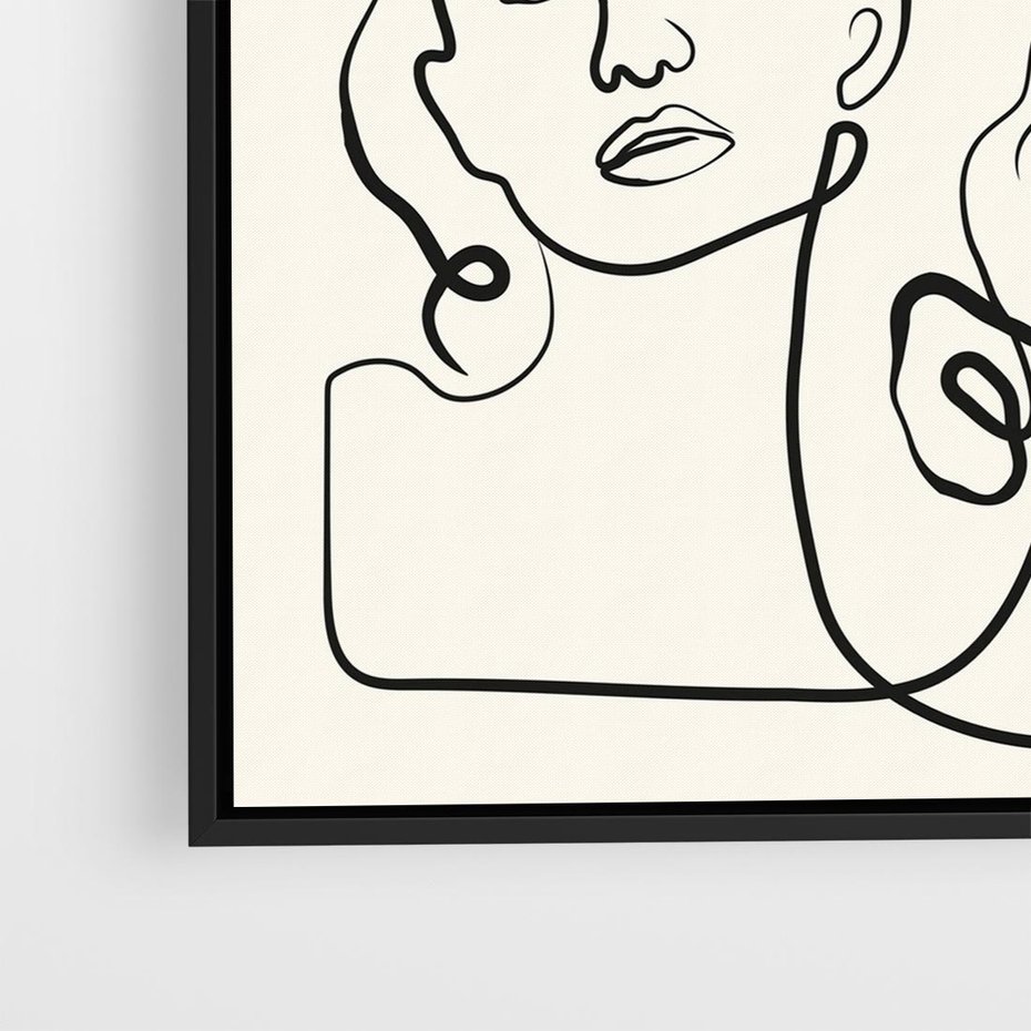 Obraz w ramie 50x50 - Trzy Kobiety - 3 kobiety, antyczny posag - rama czarna