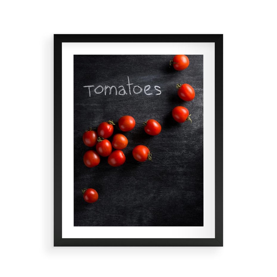 Plakat w ramie 40x50 - Świeżość Smaku - pomidory, kuchnia - rama czarna