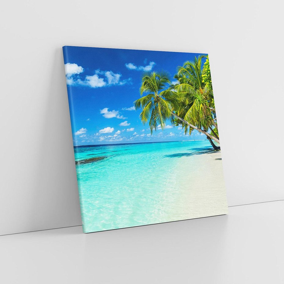 Obraz na płótnie 40x40 - Rajskie plaże na Malediwach - Malediwy, plaża