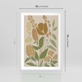 Plakat w ramie 50x70 - Beżowo i Roślinnie - nowoczesny plakat, roślinność - rama biała