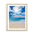 Plakat w ramie 50x70 - Wakacyjna plaża - plaża, wakacje - rama drewno