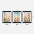 Zestaw obrazy w ramie 50x70 galeria - kwiaty, łąka, akwarela, boho - rama czarna