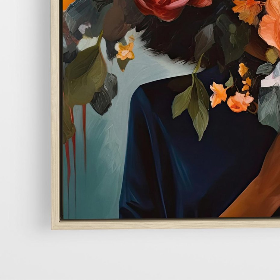 Obraz w ramie 80x80 - Ukryte Emocje - obraz, akwarela - rama drewno