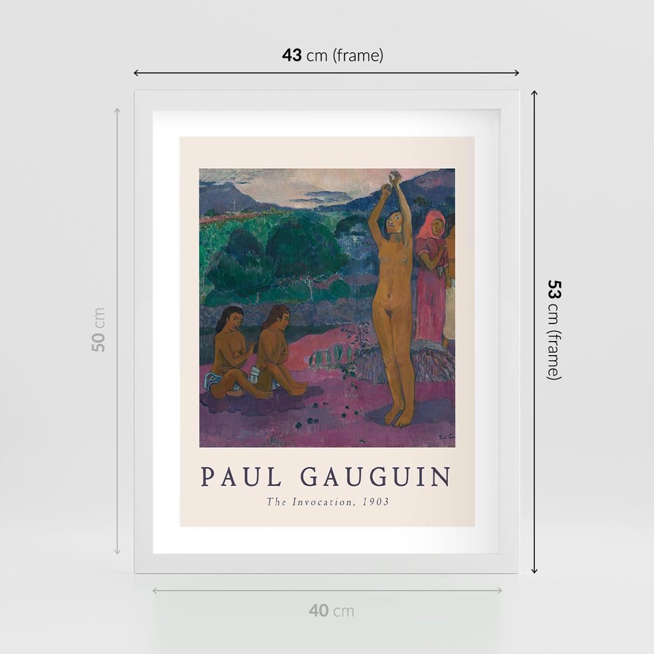 Plakat w ramie 40x50 - Reprodukcja Gauguina: Sztuka Egzotyczna na Plakacie - paul gauguin, plakat - rama biała