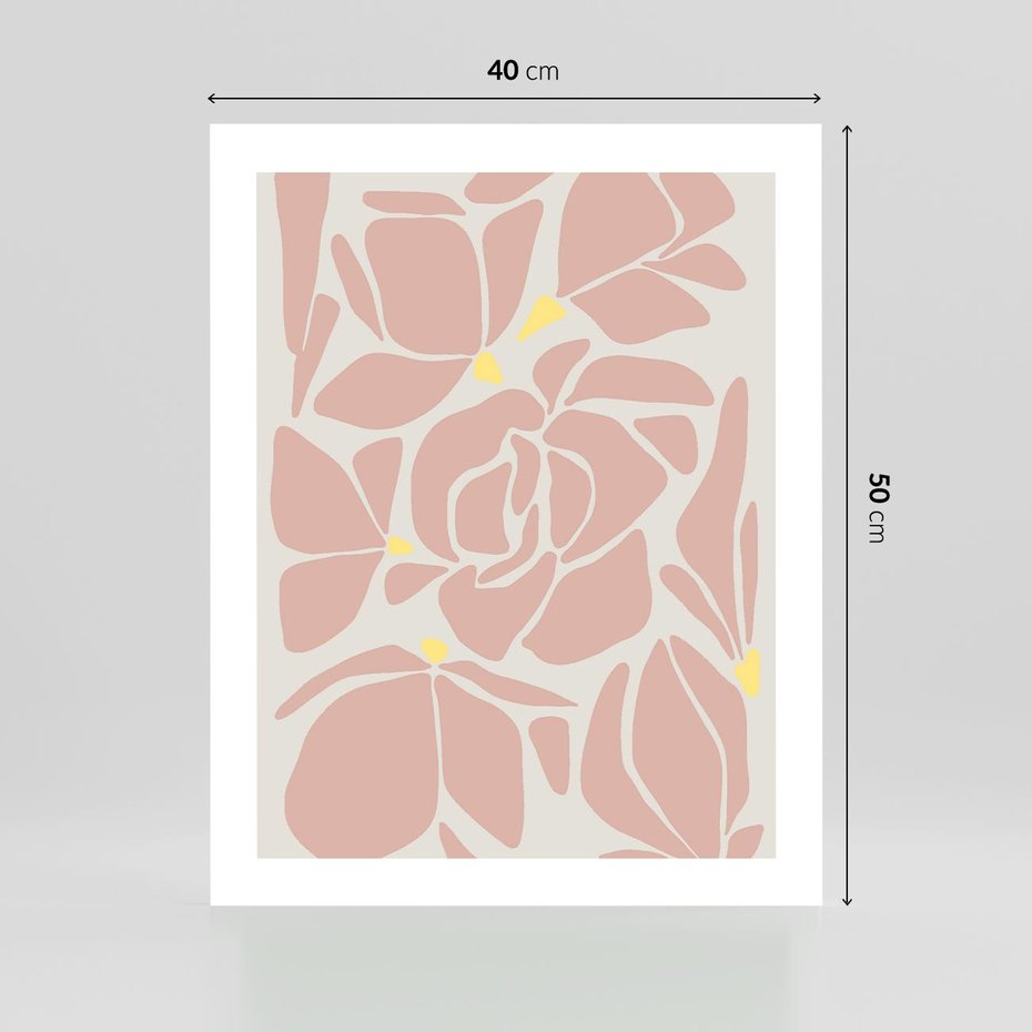 Plakat bez ramy 40x50 - Rozplątane Akwarelowe Formy - abstrakcyjne boho kwiaty, kompozycja