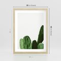 Plakat w ramie 30x40 - Minimalizm Natury - kaktus, zbliżenie - rama drewno