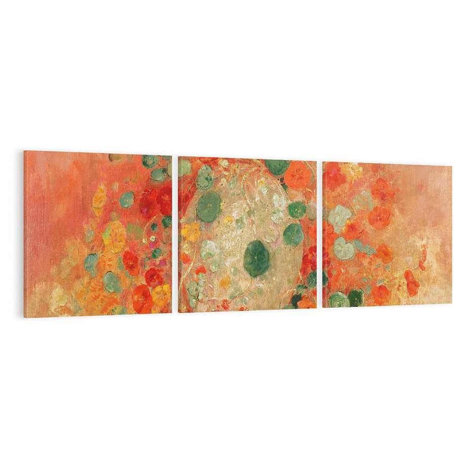 Obraz na płótnie 90x30 - "Nasturcje" (1905) Odilon Redon - Reprodukcja - reprodukcja, obraz na płótnie