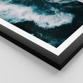 Plakat w ramie 40x50 - Fale w Odcieniach Turkusu - ocean, fale - rama czarna