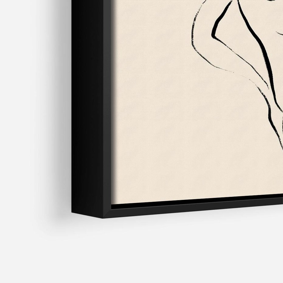 Obraz w ramie 70x50 - Piękno w Minimalizmie - abstrakcyjny rysunek, minimalistyczna kreska - rama czarna