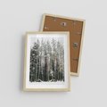 Plakat w ramie 30x40 - Sypiący Śnieg - las w zimie, drzewa pod śniegiem - rama drewno