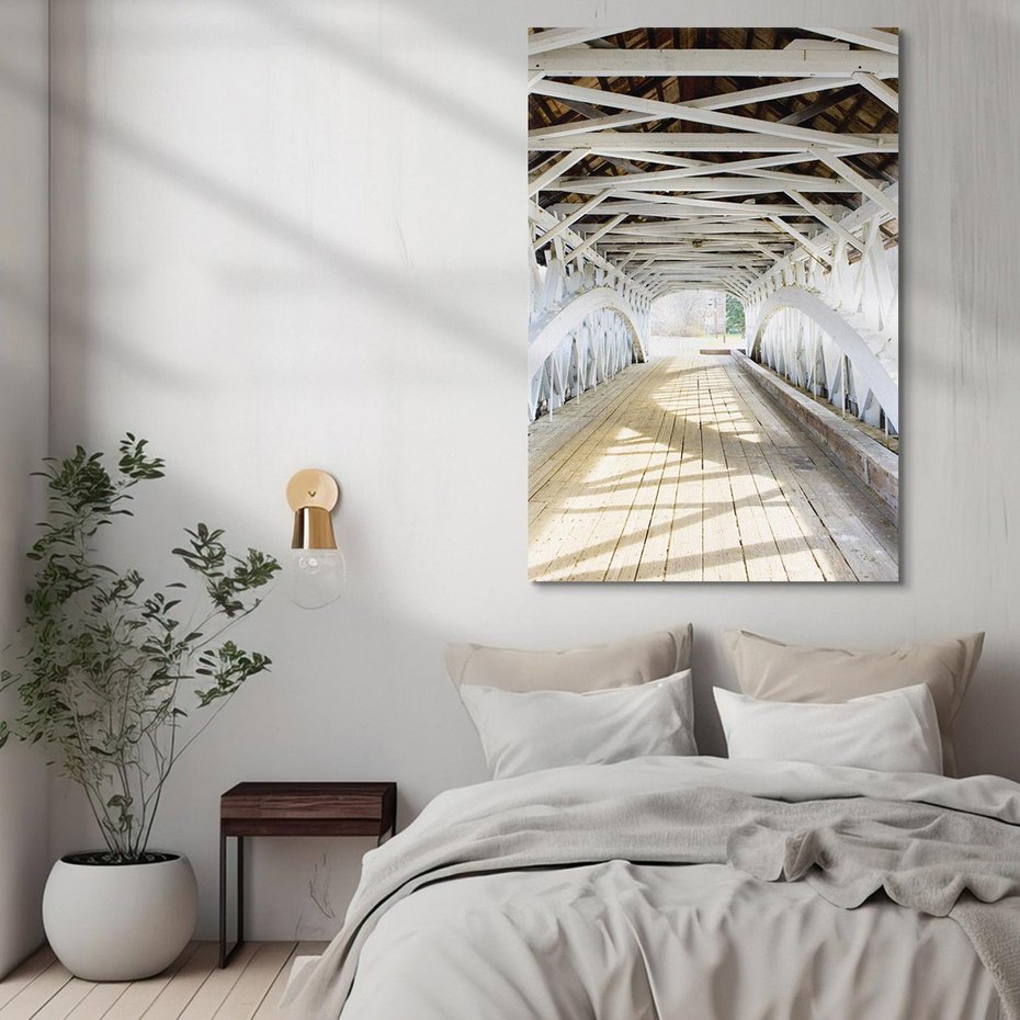 Obraz na płótnie 80x120 - Klimatyczny most w Ameryce - stary most, Ameryka