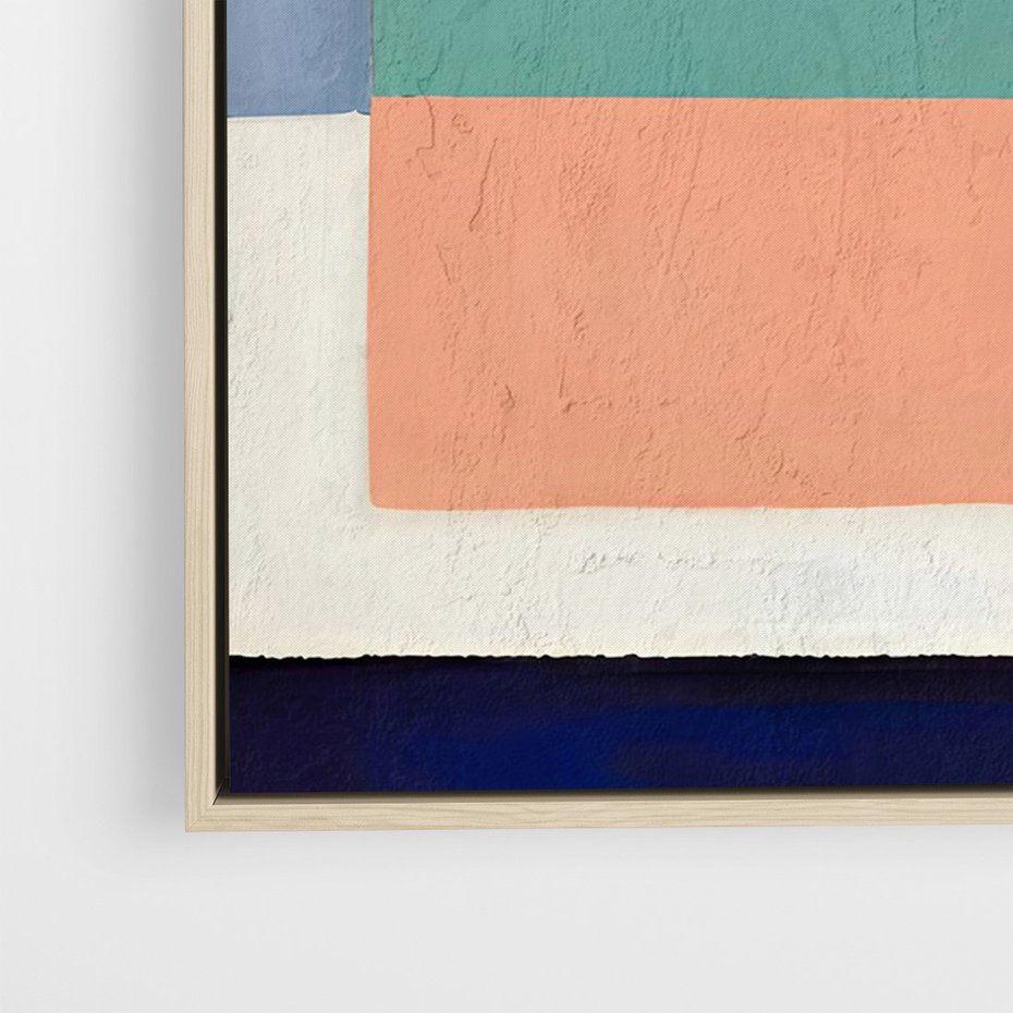 Obraz w ramie 50x70 - Bezgraniczne Nastroje Harmonii - abstrakcyjne geometryczne kształty, olejny obraz - rama drewno