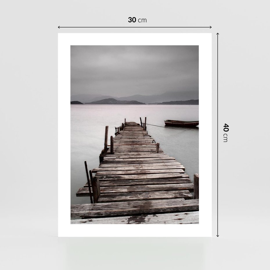 Plakat bez ramy 30x40 - Spokój nad Jeziorem - pomost, jezioro
