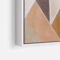 Obraz w ramie 120x80 - Odblaski niespełnionych marzeń - kompozycja z trójkątów, mix kolorów ziemi - rama biała