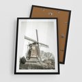 Plakat w ramie 50x70 - Wiejska Idylla z Młynem - wiatrak, młyn - rama czarna
