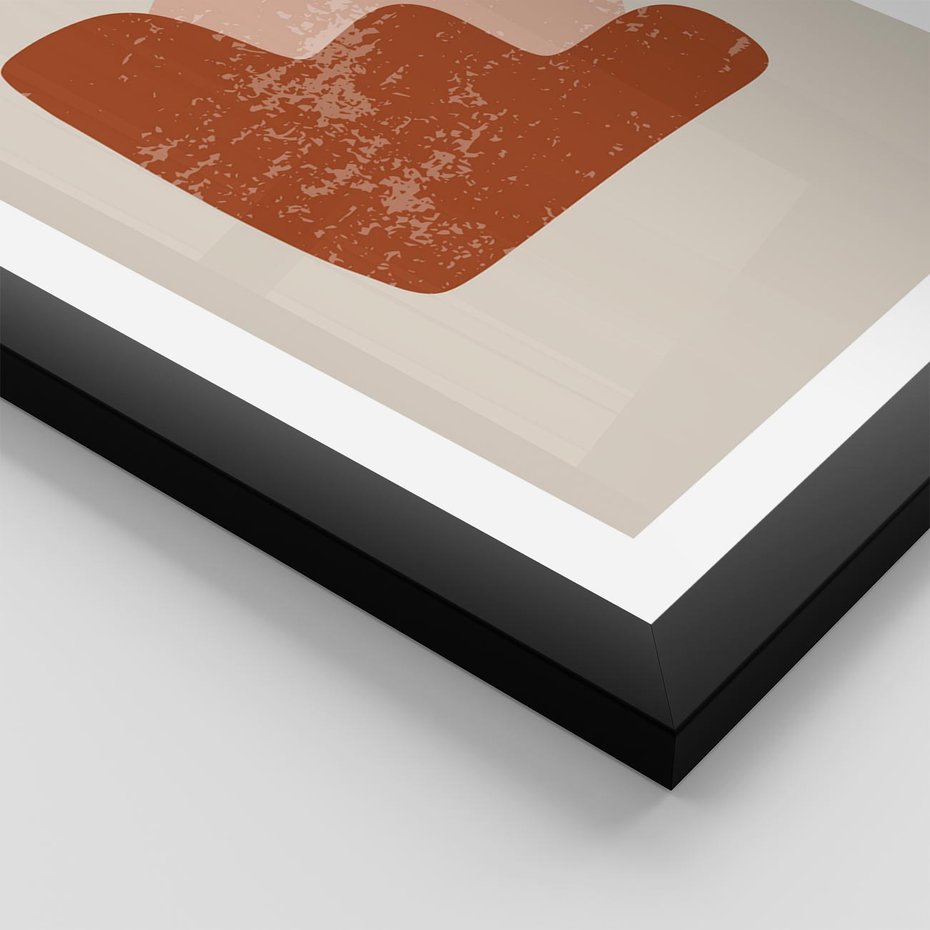 Plakat w ramie 50x70 - Przenikanie Granic - nowoczesny plakat, abstrakcyjne kształty - rama czarna