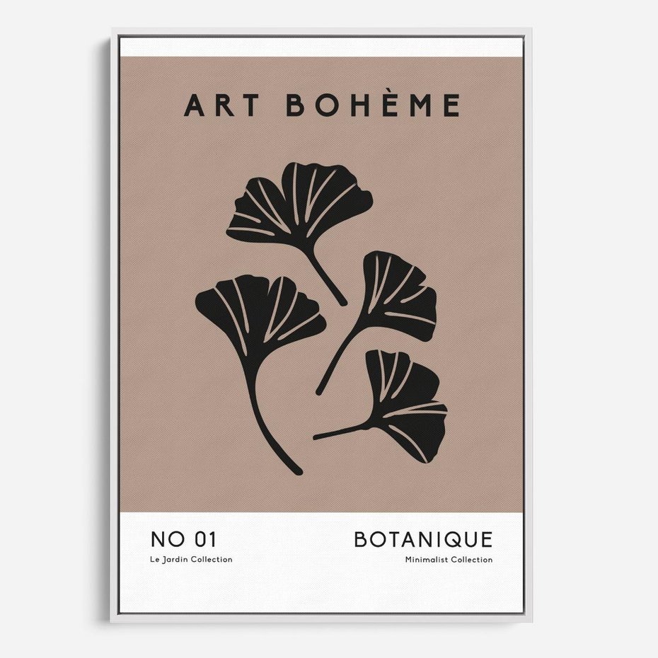 Obraz w ramie 50x70 - Botaniczne wymysły - sztuka boho, plakat - rama biała