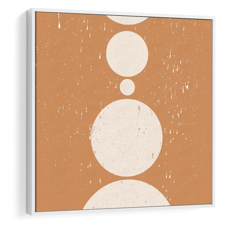 Obraz w ramie 50x50 - Podróżne Echa - mid century styl, nowoczesna grafika - rama biała