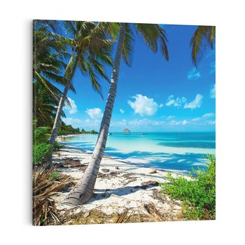 Obraz na płótnie 40x40 - Raj na Tropikalnej Wyspie - tropikalna, wyspa