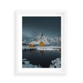Plakat w ramie 40x50 - Minimalizm i Urok Natury - skandynawskie, domki - rama biała