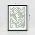 Plakat w ramie 30x40 - Oaza Zieleni - zielona abstrakcja, zgaszona zieleń - rama czarna