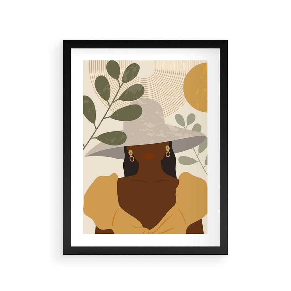 Plakat w ramie 30x40 - Grafika w Innowacyjnym Stylu - grafika, postać kobiety - rama czarna