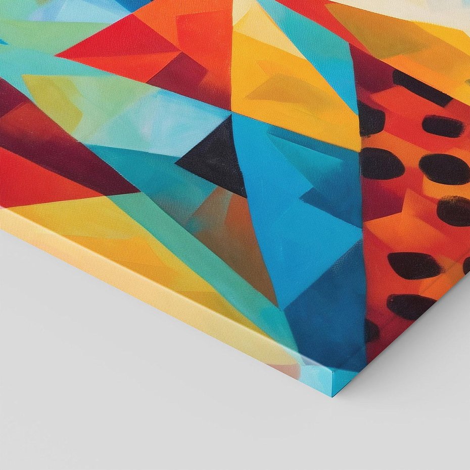 Obraz na płótnie 120x80 - Dzikie Piękno - abstrakcyjny portret geparda, intensywne kolory