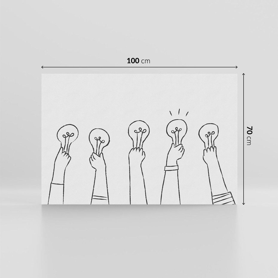 Obraz na płótnie 100x70 - Idea w Rękach - szkic, grafika