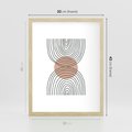 Plakat w ramie 30x40 - Przenikające Widzenia - półkola, koło - rama drewno
