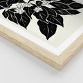 Plakat w ramie 40x50 - Ruchome szkicowe odbicia - czarno biała grafika, roślinność - rama drewno