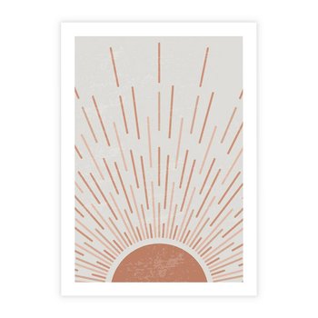 Plakat bez ramy 21x30 - Słońce w Stylu Boho - słońce, grafika boho