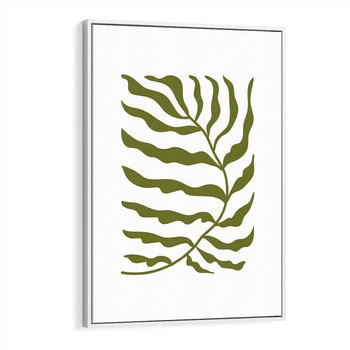 Obraz w ramie 80x120 - Rytmy Chaosu - roślina, gałązka - rama biała
