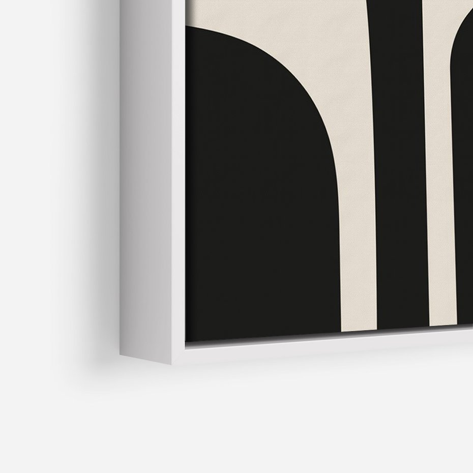 Obraz w ramie 80x120 - Abstrakcyjne Linie - boho plakat, rycina - rama biała