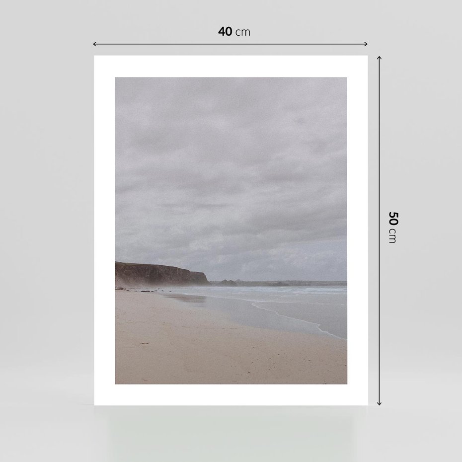 Plakat bez ramy 40x50 - Mglista plaża - plaża, mgła