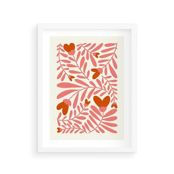 Plakat w ramie 30x40 - Taniec komplementarnych barw - kwiaty, pastelowe kolory - rama biała