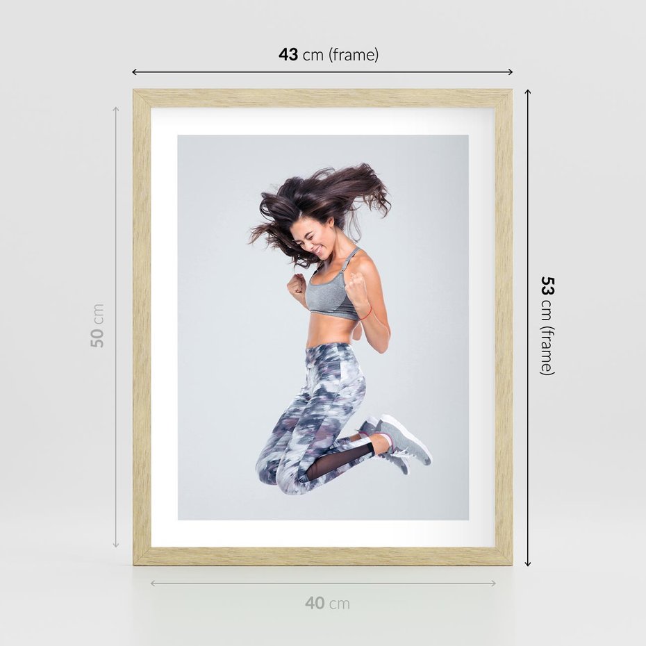 Plakat w ramie 40x50 - Sportowy Ducha: Energia i Siła - fitness, sport - rama drewno